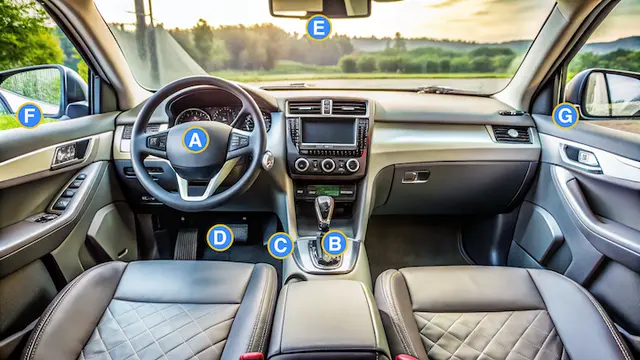 Vehicle dashboard instruments and warning lights diagram
